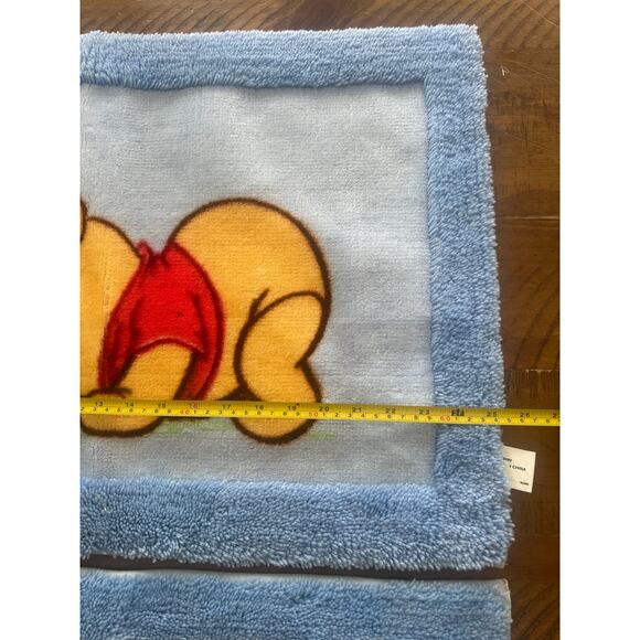 Vintage Disney Baby Winnie the Pooh Rug Blue Ladybug Sun Set of two Bathroom rug - Picture 14 of 15